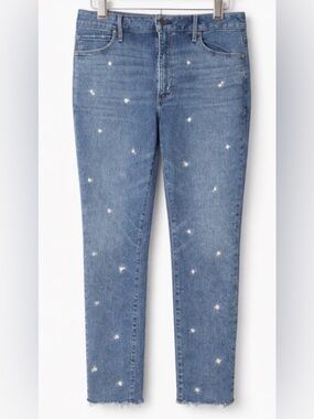 Abercrombie Simone High Rise Floral Embroidered Jeans 29 Ankle